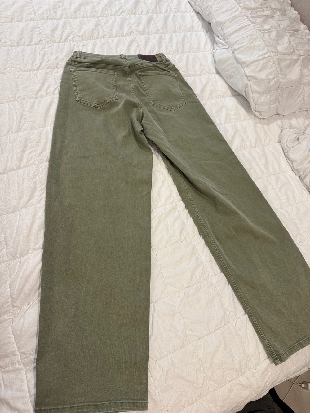 Women’s Straight-Leg Jeans in Olive Green - Picture 3 of 3